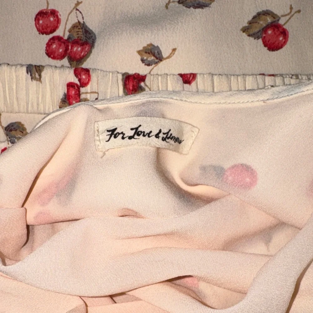 For Love And Lemons Cream Cherry Print Dress - Picture 4 of 4